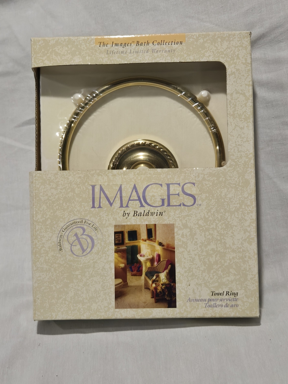Baldwin Mystic Towel Ring Brass DIY Bathroom Remodel Upgrade Vintage New In Box